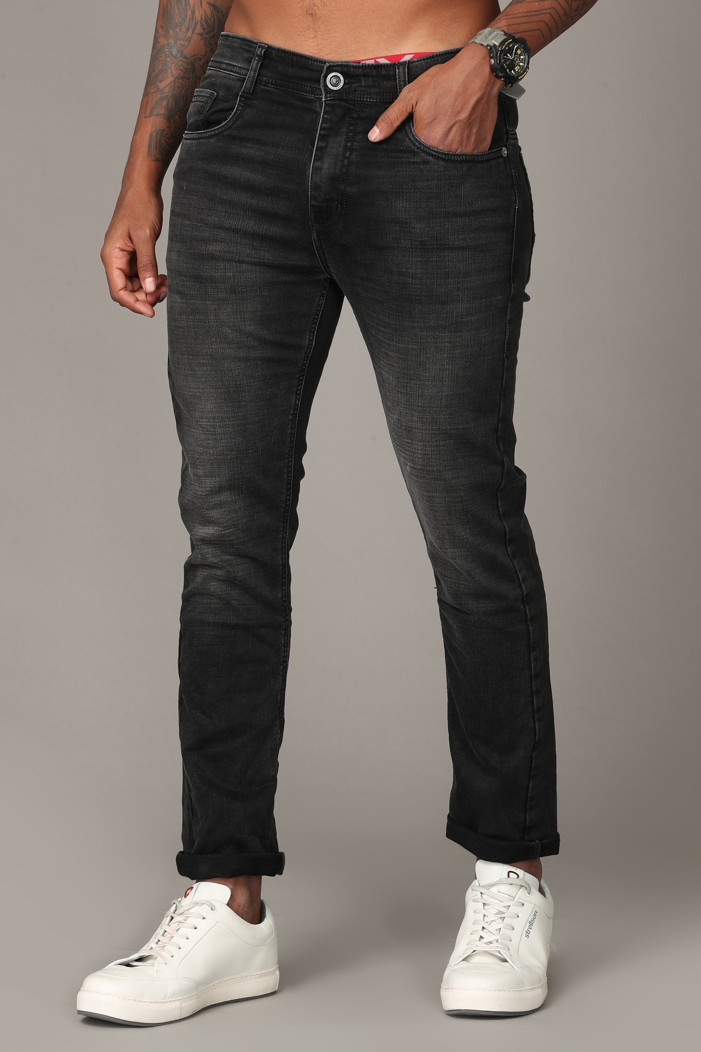 Strech Fit Black Denim Jeans in Delhi at best price by Arsh Traders -  Justdial